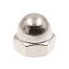 Prime-Line Cap Nut, 3/8"-16, 18-8 Stainless Steel, Plain, 10 PK 9077574